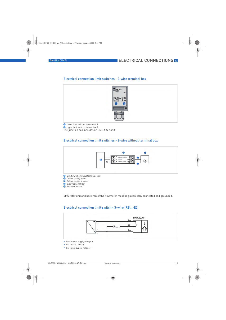 Electrical connections | KROHNE DK 46 I-DK 47 I EN User Manual | Page 15 / 36