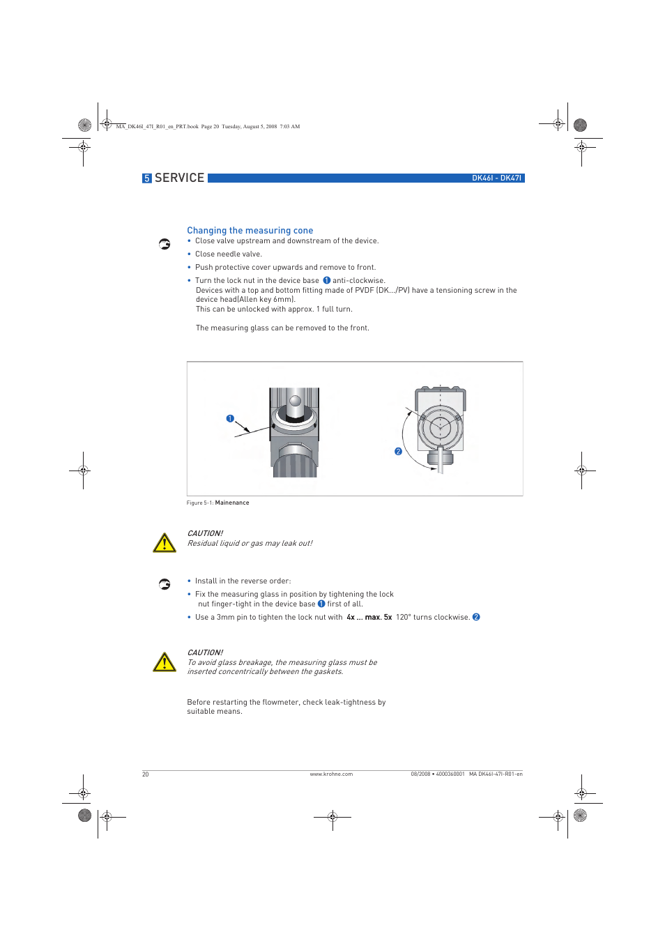 Service | KROHNE DK 46 I-DK 47 I EN User Manual | Page 20 / 36