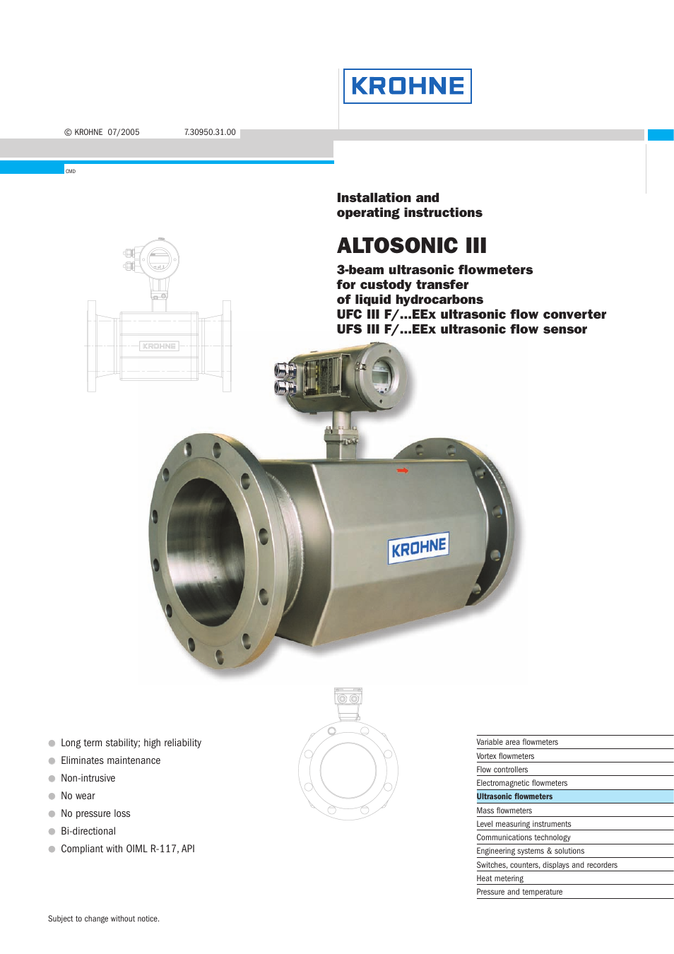 KROHNE ALTOSONIC III EN User Manual | 43 pages