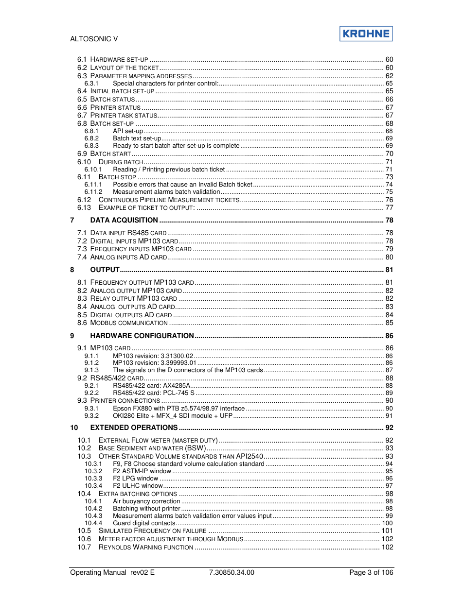 KROHNE ALTOSONIC V EN User Manual | Page 3 / 106