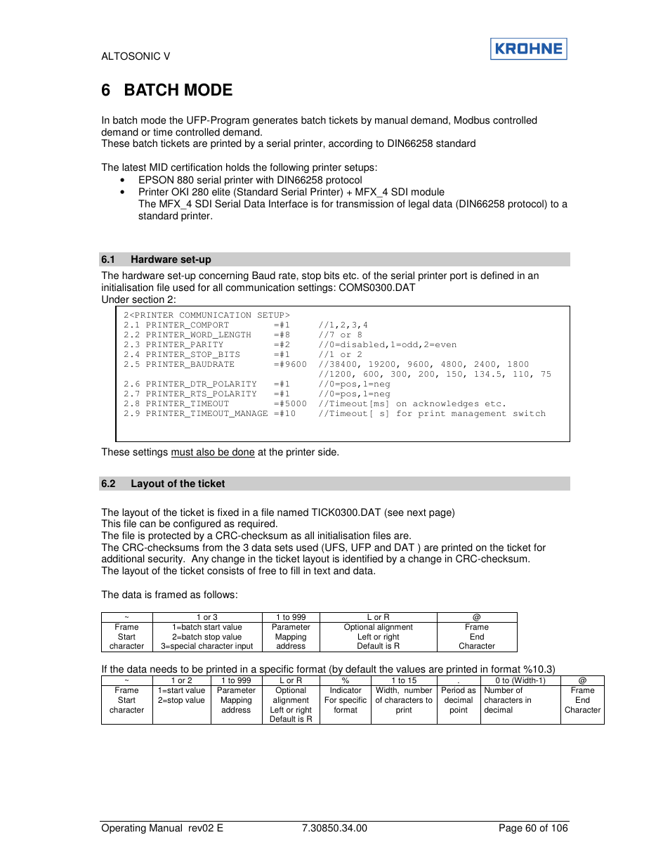 6 batch mode | KROHNE ALTOSONIC V EN User Manual | Page 60 / 106