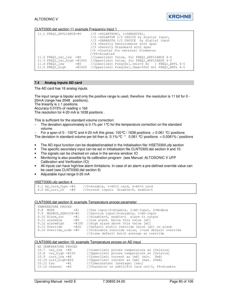 KROHNE ALTOSONIC V EN User Manual | Page 80 / 106