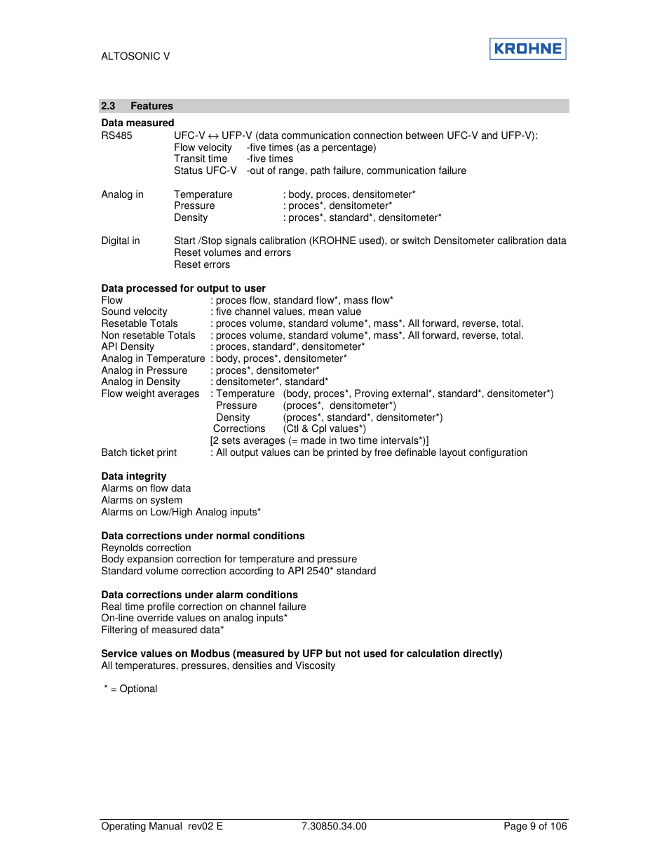 KROHNE ALTOSONIC V EN User Manual | Page 9 / 106