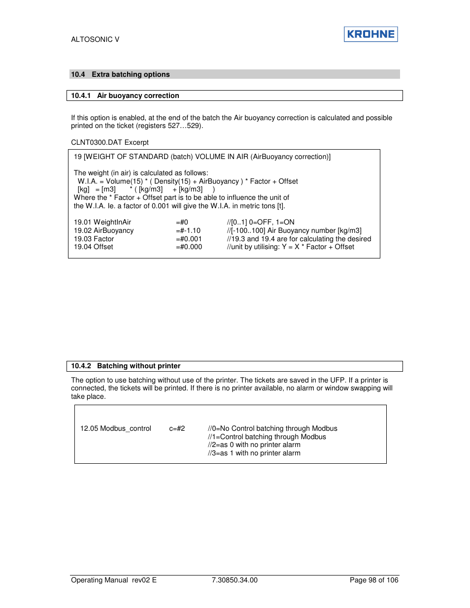 KROHNE ALTOSONIC V EN User Manual | Page 98 / 106