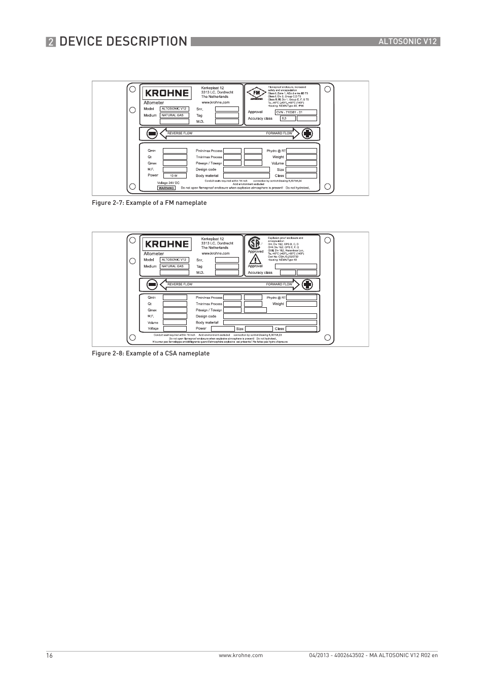 Device description | KROHNE ALTOSONIC V12 EN User Manual | Page 16 / 144