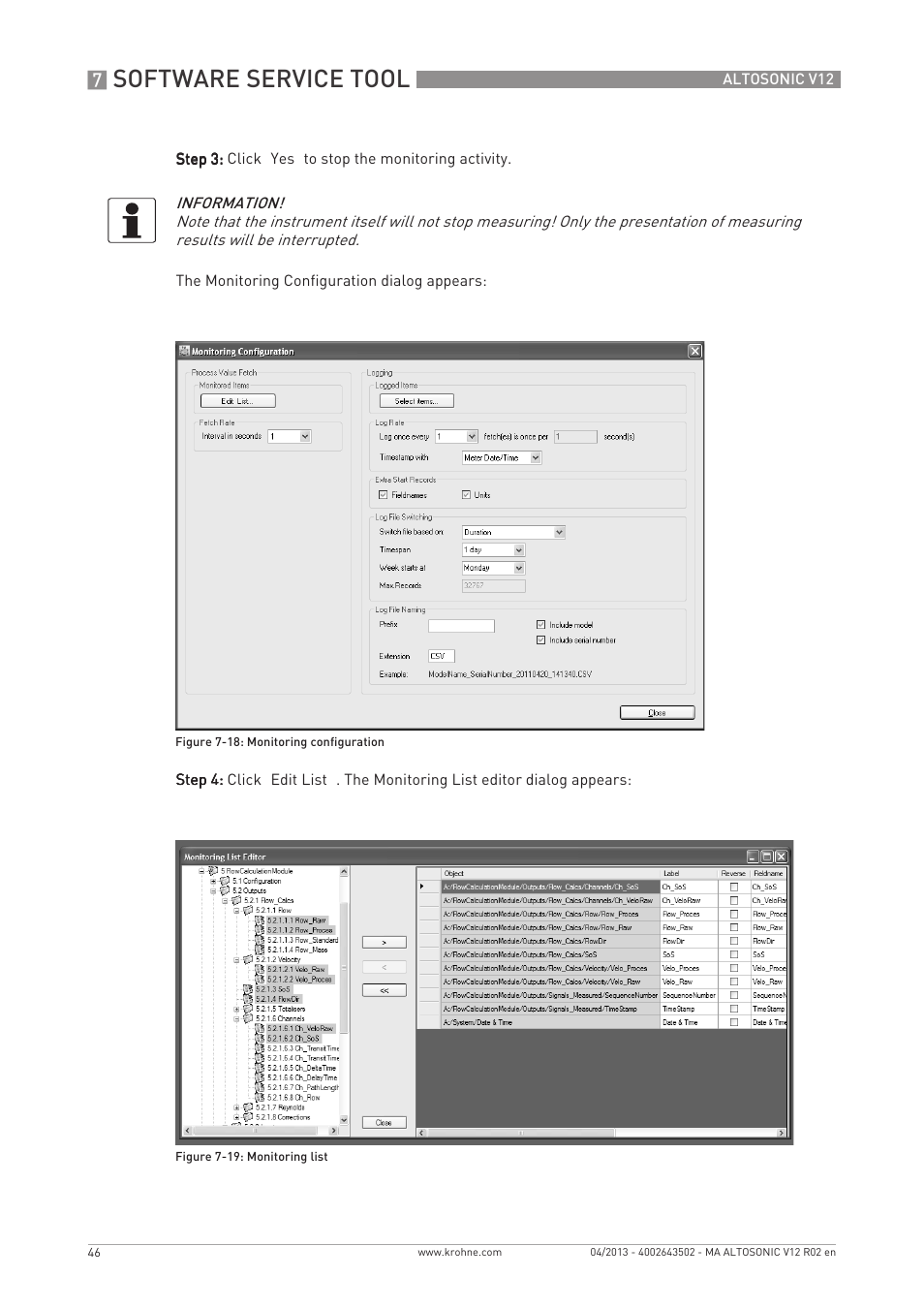 Software service tool | KROHNE ALTOSONIC V12 EN User Manual | Page 46 / 144