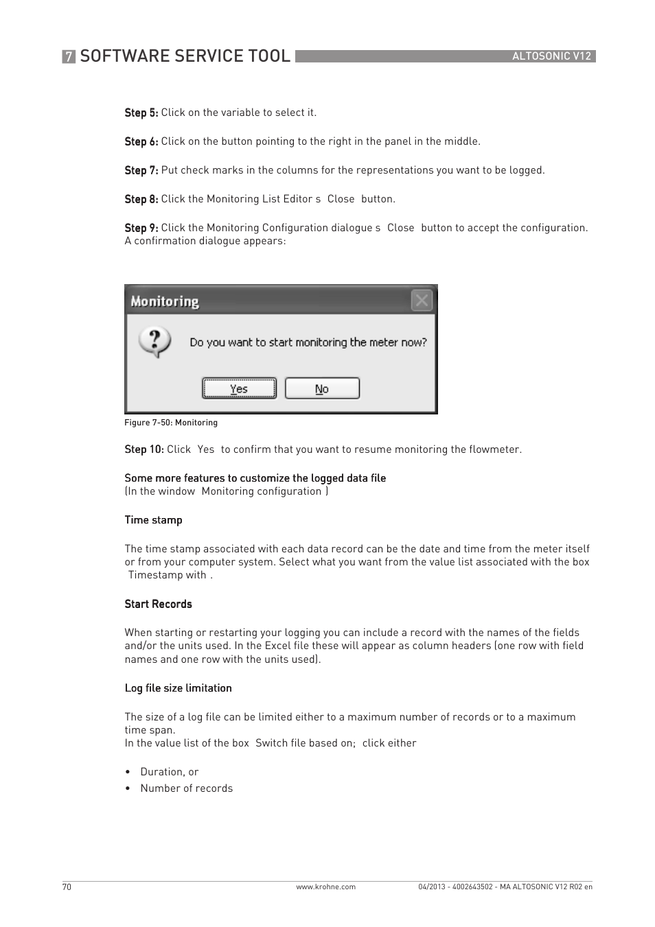 Software service tool | KROHNE ALTOSONIC V12 EN User Manual | Page 70 / 144