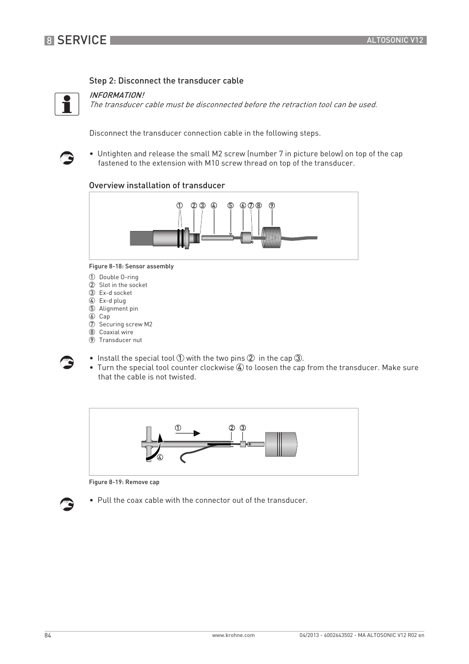 Service | KROHNE ALTOSONIC V12 EN User Manual | Page 84 / 144