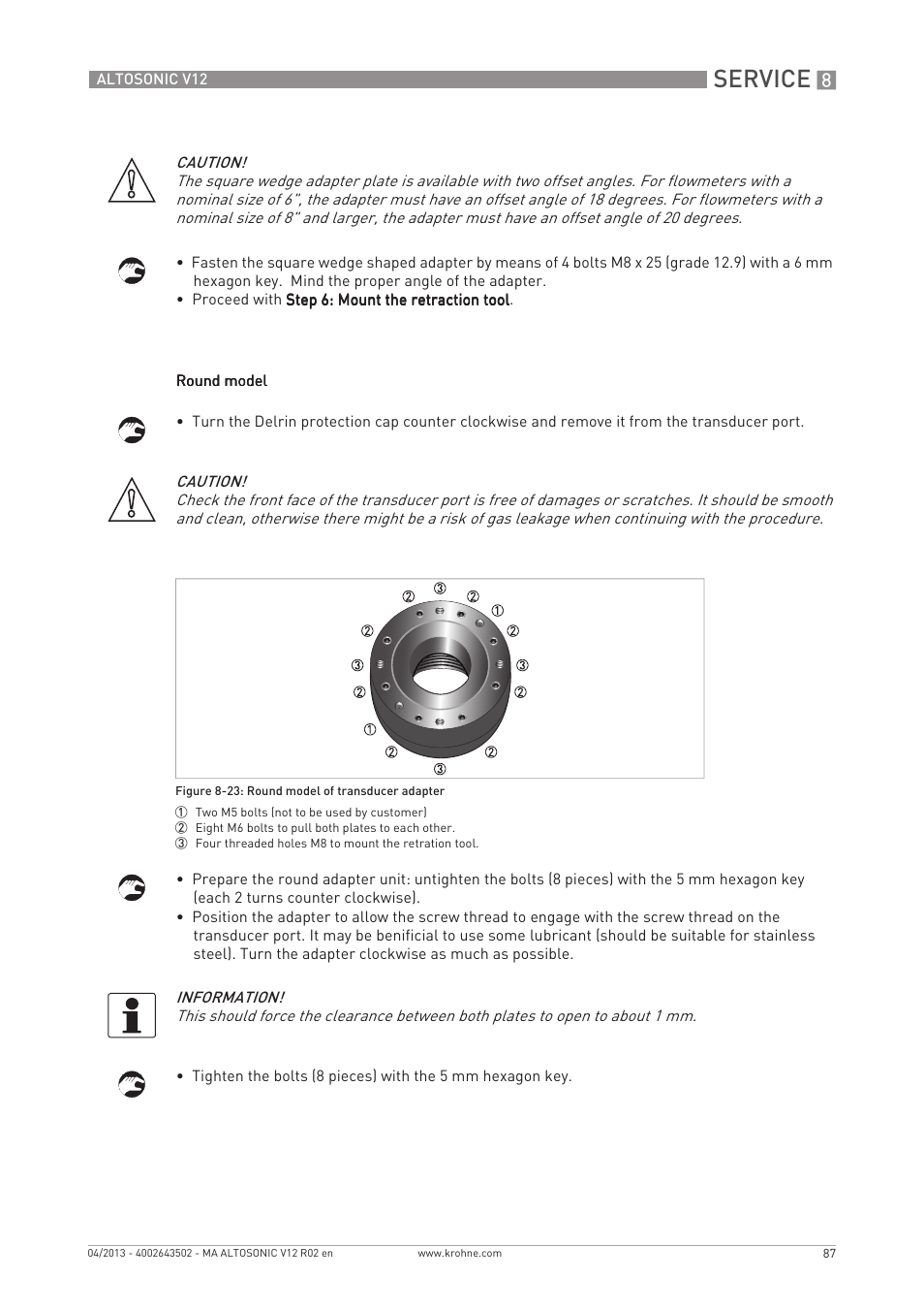 Service | KROHNE ALTOSONIC V12 EN User Manual | Page 87 / 144