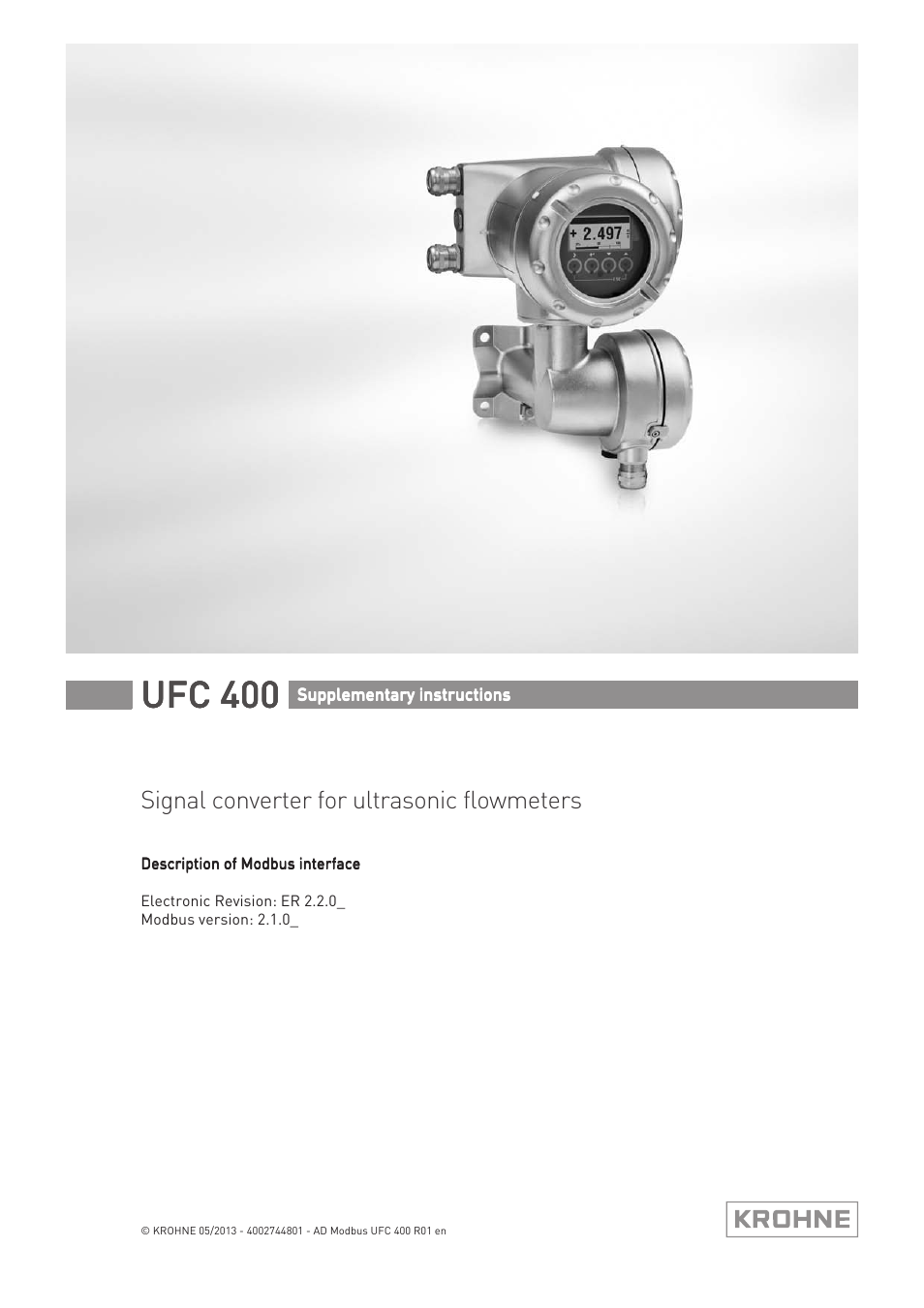 KROHNE UFC 400 Modbus EN User Manual | 32 pages