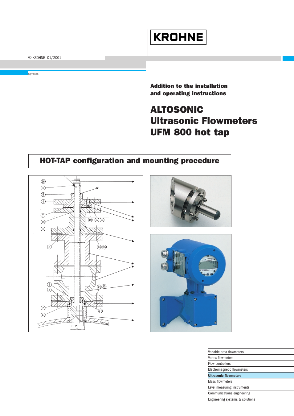 KROHNE UFM 800 Hot-Tap EN User Manual | 5 pages