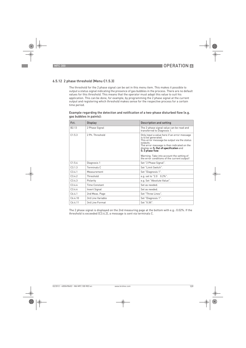 Operation | KROHNE MFC 300 EN User Manual | Page 109 / 180