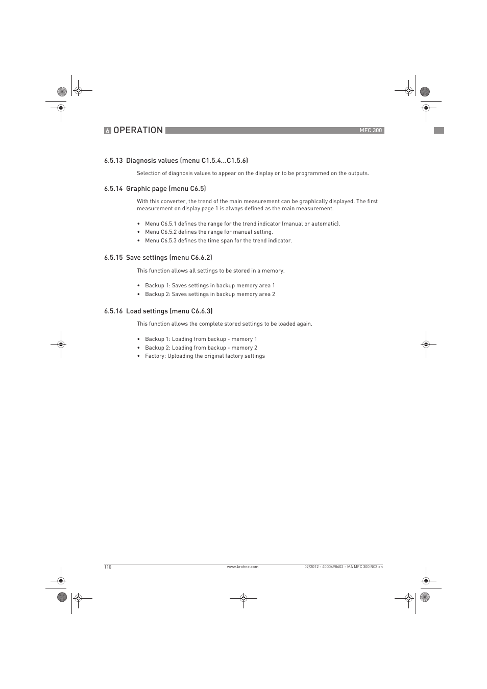 Operation | KROHNE MFC 300 EN User Manual | Page 110 / 180