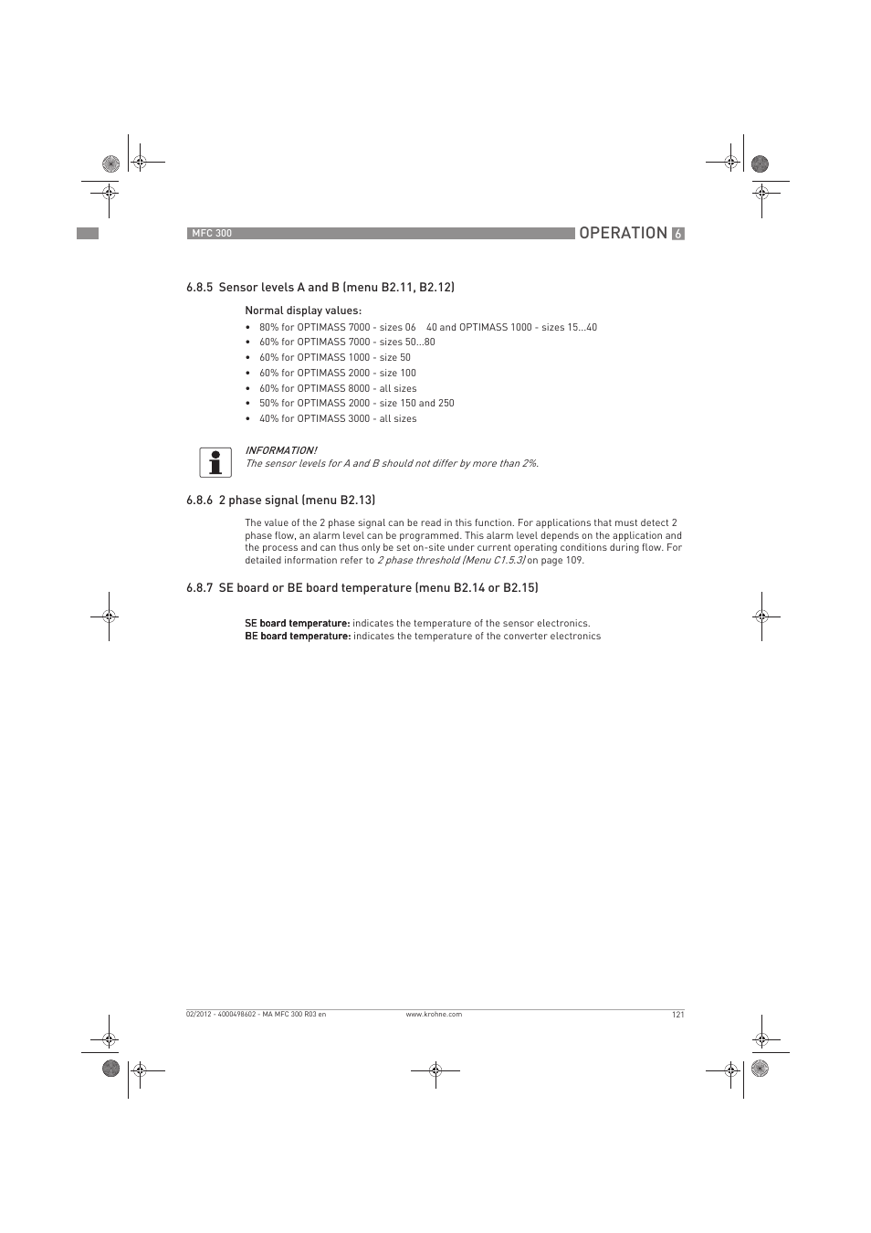 Operation | KROHNE MFC 300 EN User Manual | Page 121 / 180