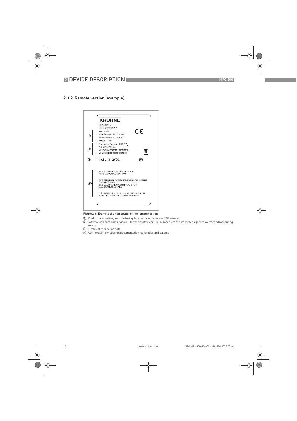 Device description | KROHNE MFC 300 EN User Manual | Page 18 / 180