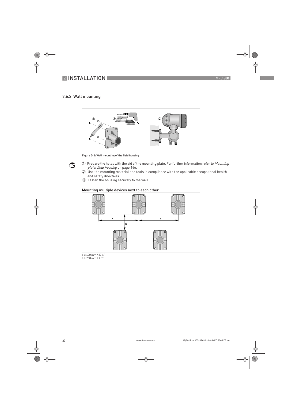 Installation | KROHNE MFC 300 EN User Manual | Page 22 / 180