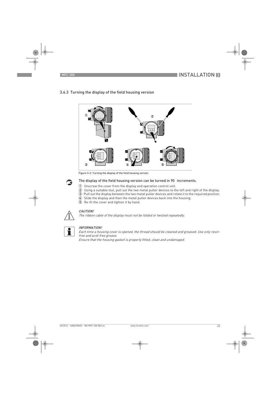 Installation | KROHNE MFC 300 EN User Manual | Page 23 / 180