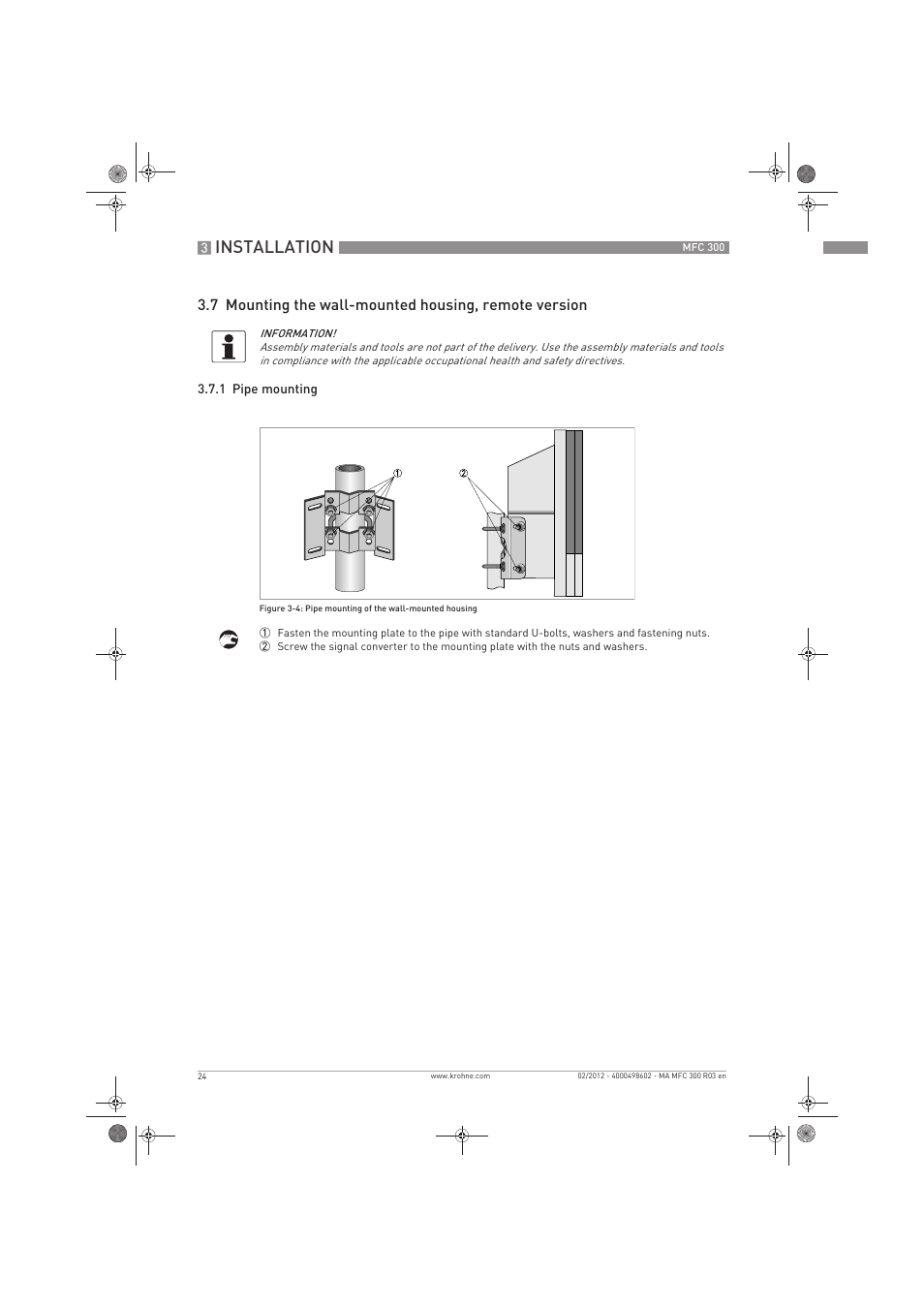 Installation | KROHNE MFC 300 EN User Manual | Page 24 / 180