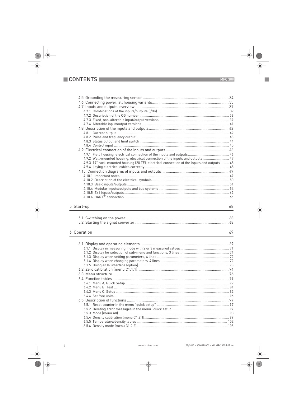 KROHNE MFC 300 EN User Manual | Page 4 / 180