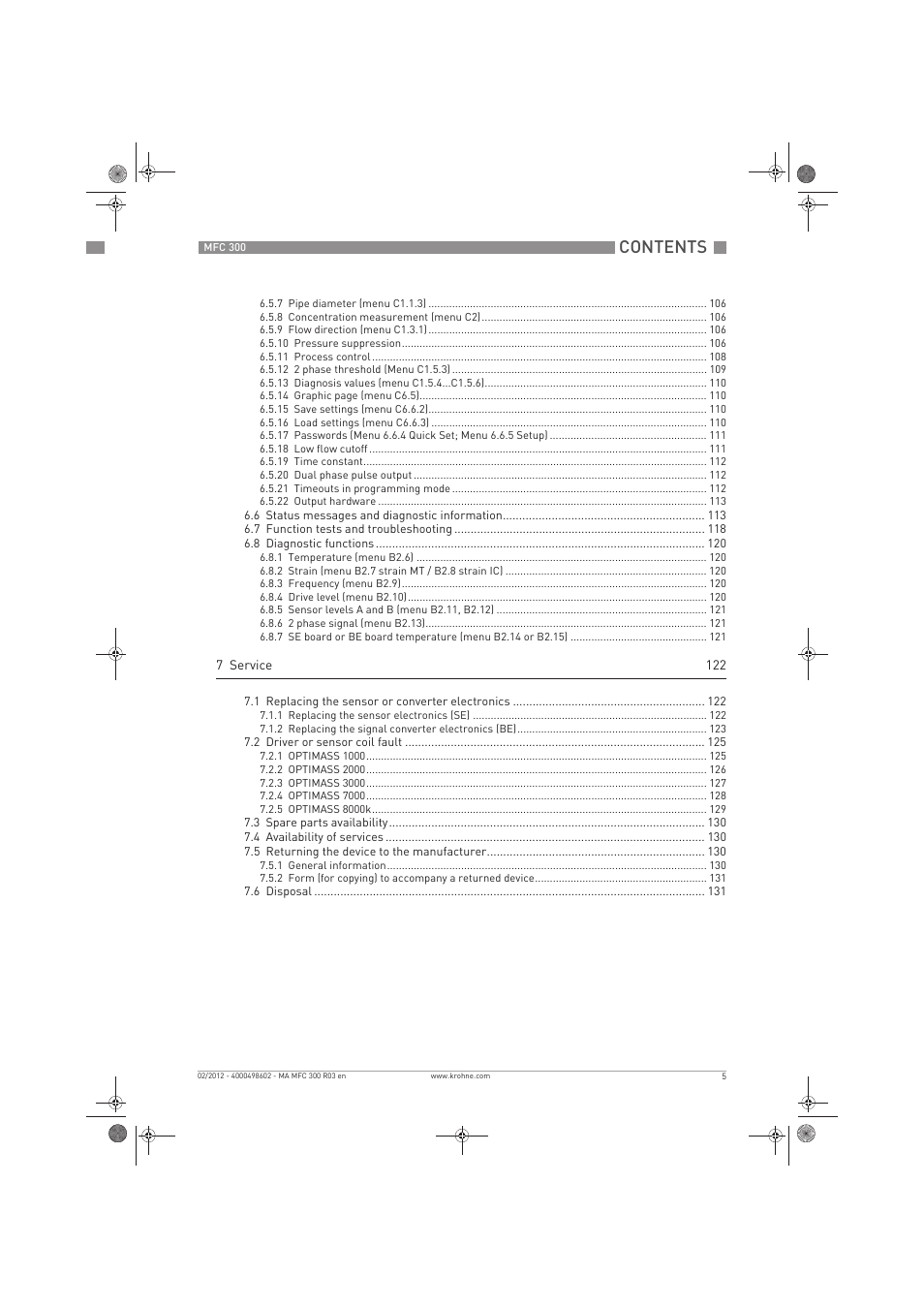 KROHNE MFC 300 EN User Manual | Page 5 / 180