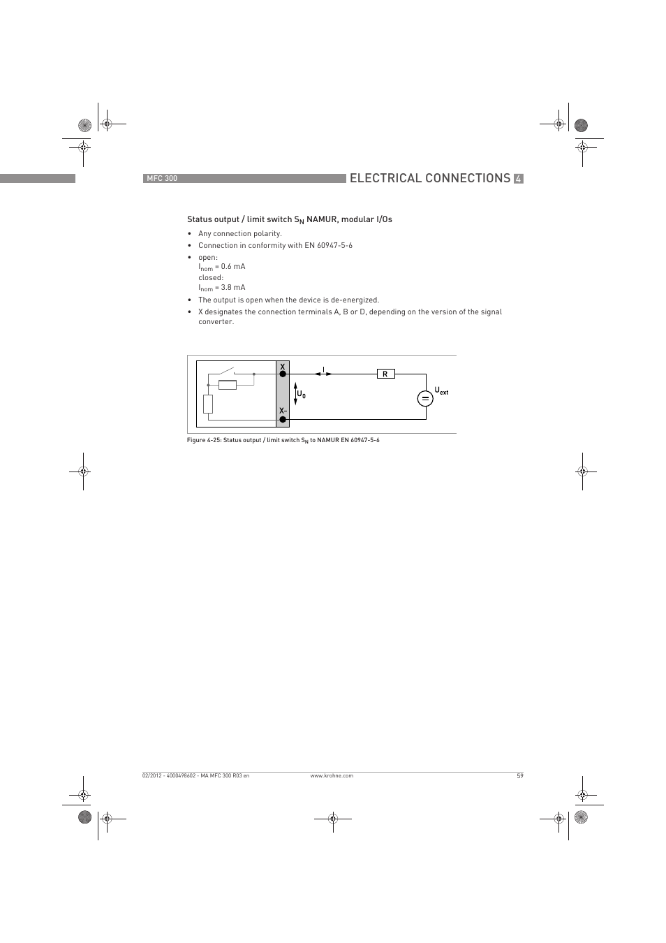 Electrical connections | KROHNE MFC 300 EN User Manual | Page 59 / 180