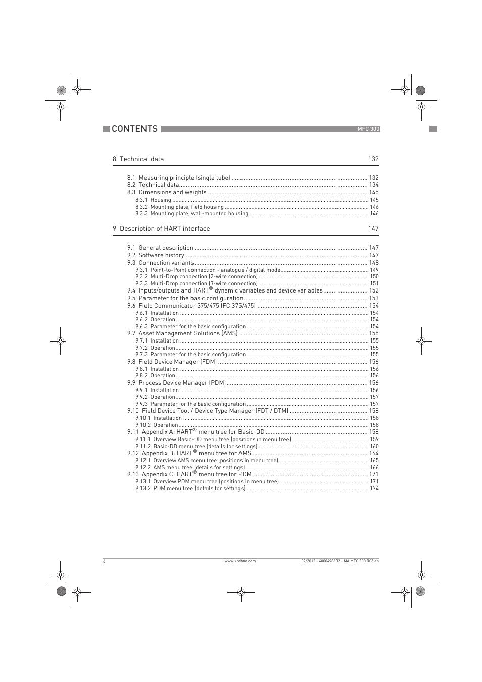 KROHNE MFC 300 EN User Manual | Page 6 / 180