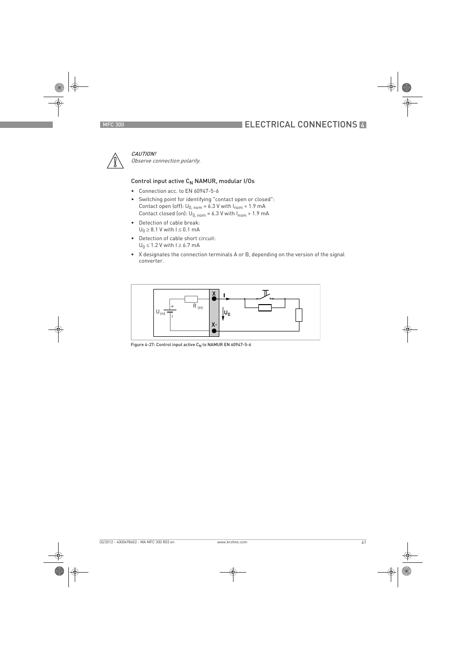 Electrical connections | KROHNE MFC 300 EN User Manual | Page 61 / 180