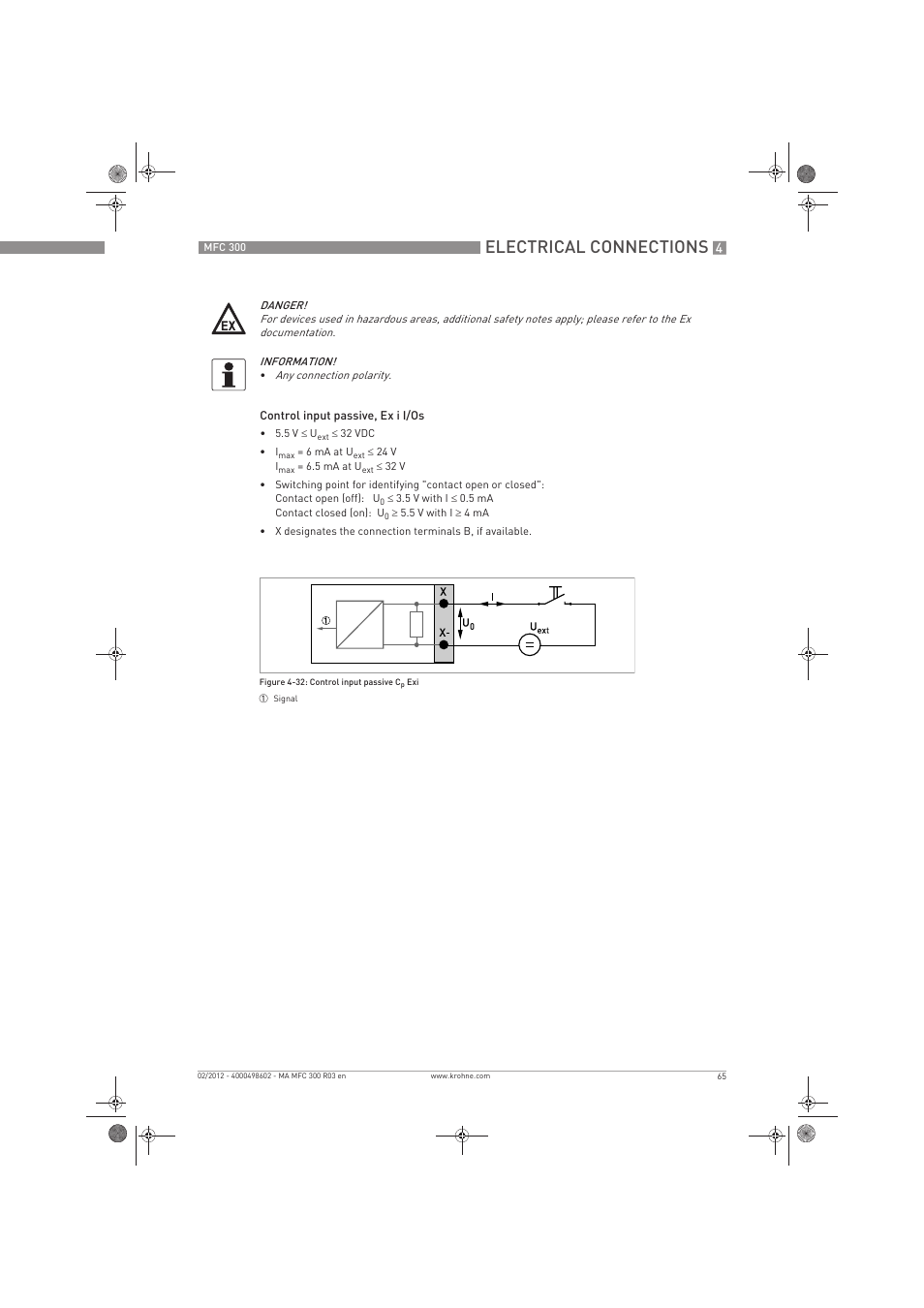 Electrical connections | KROHNE MFC 300 EN User Manual | Page 65 / 180