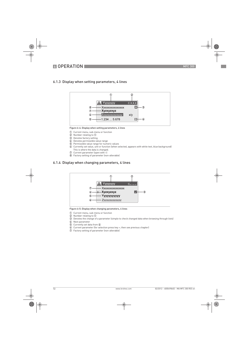 Operation | KROHNE MFC 300 EN User Manual | Page 72 / 180