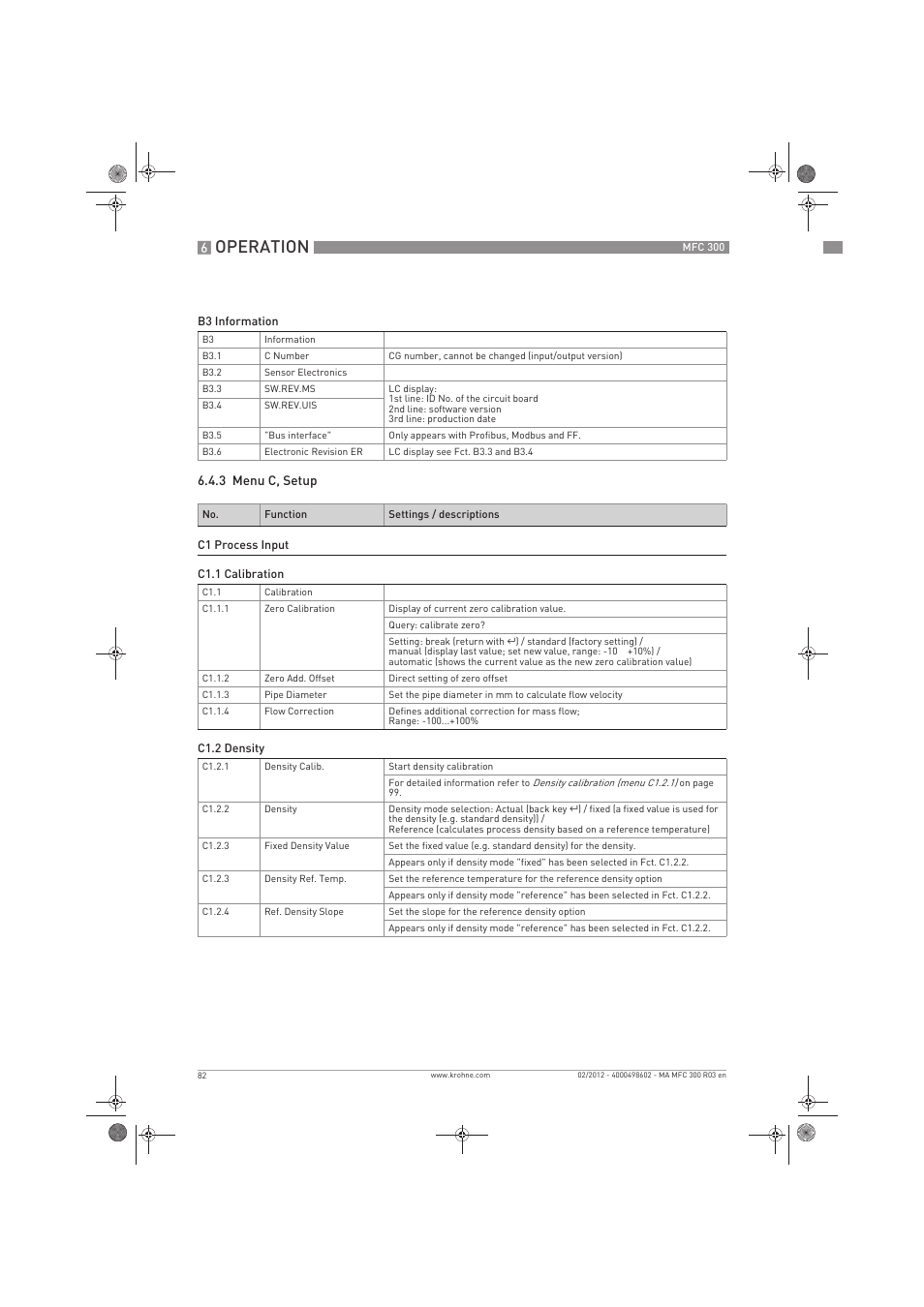 Operation | KROHNE MFC 300 EN User Manual | Page 82 / 180