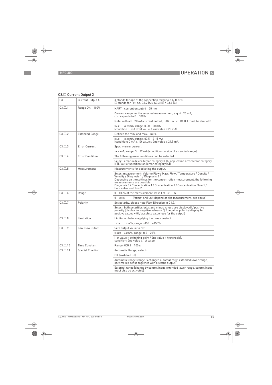 Operation | KROHNE MFC 300 EN User Manual | Page 85 / 180