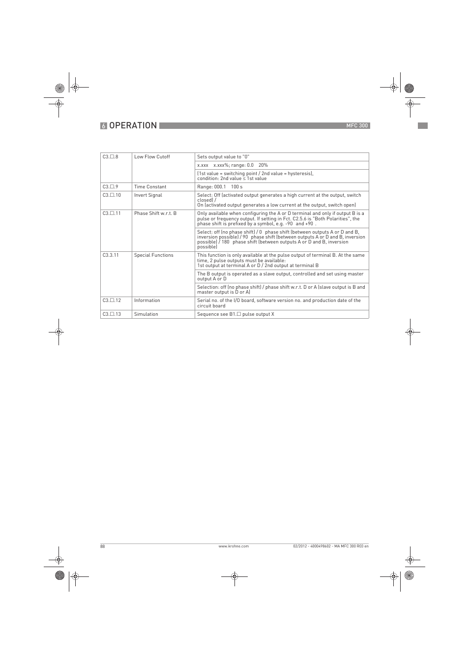 Operation | KROHNE MFC 300 EN User Manual | Page 88 / 180