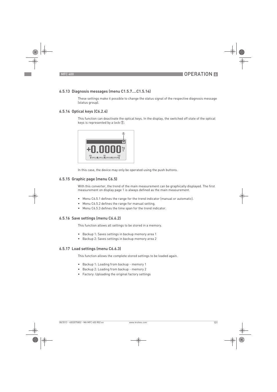 Operation | KROHNE MFC 400 EN User Manual | Page 101 / 144