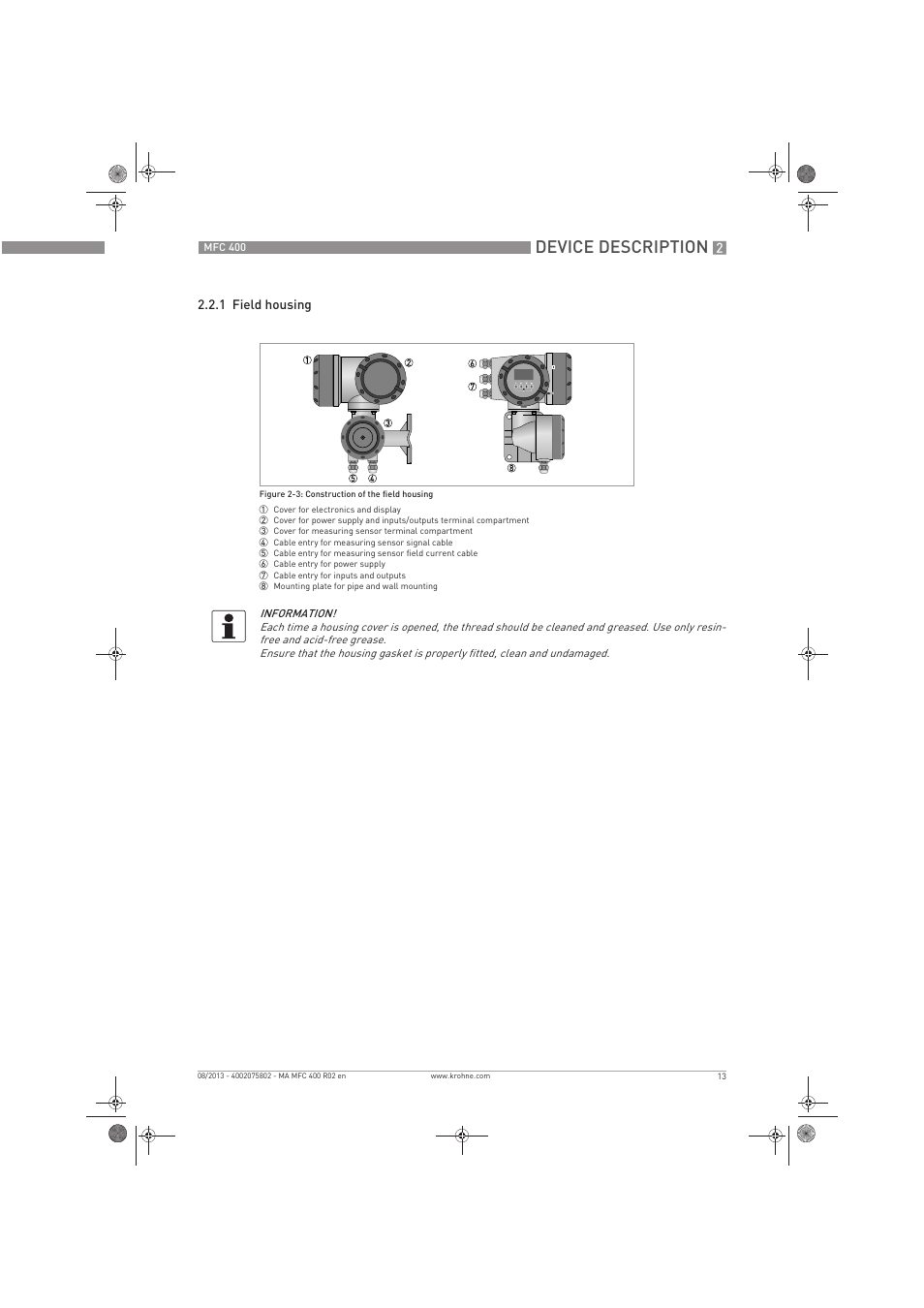 Device description | KROHNE MFC 400 EN User Manual | Page 13 / 144