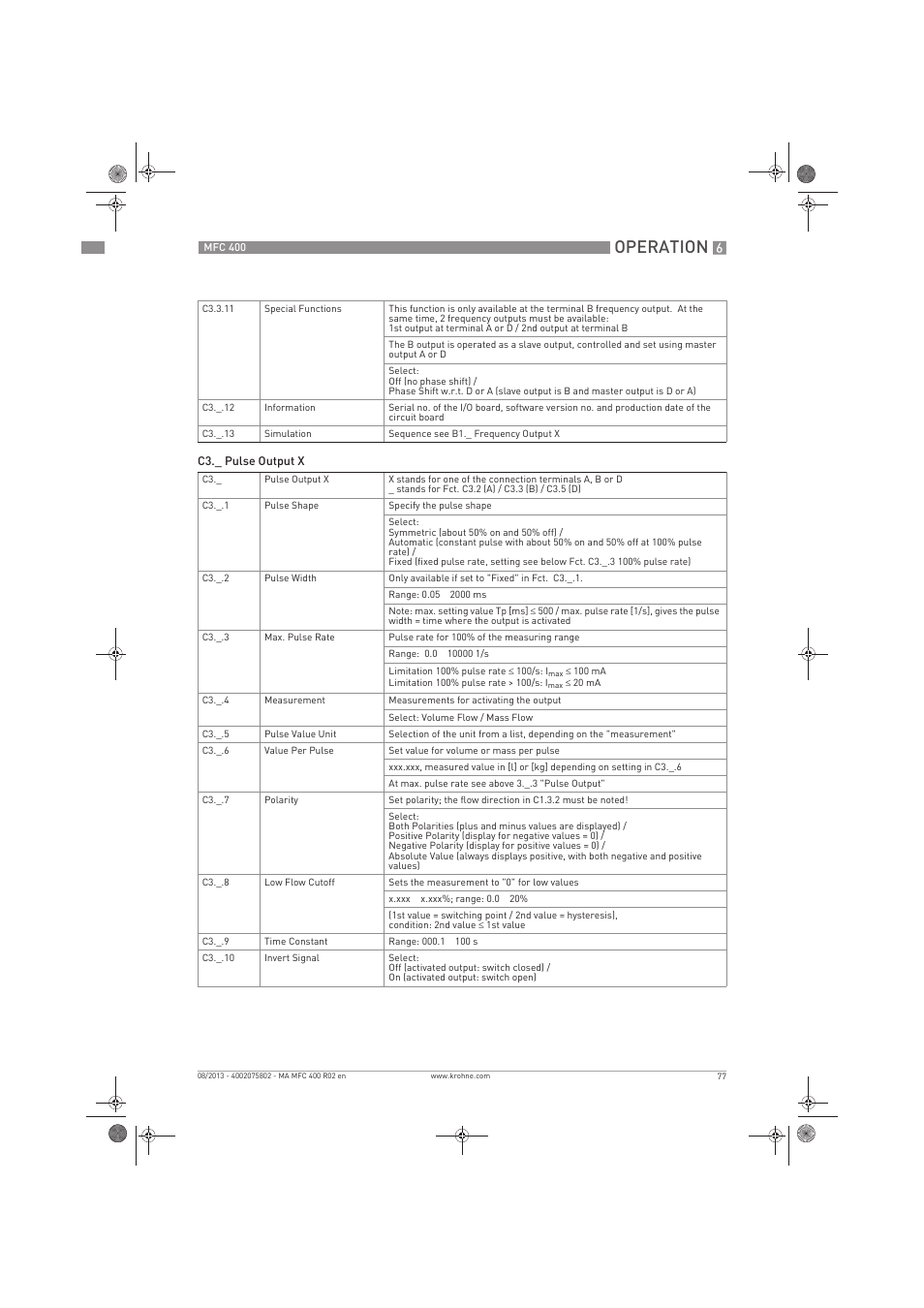 Operation | KROHNE MFC 400 EN User Manual | Page 77 / 144