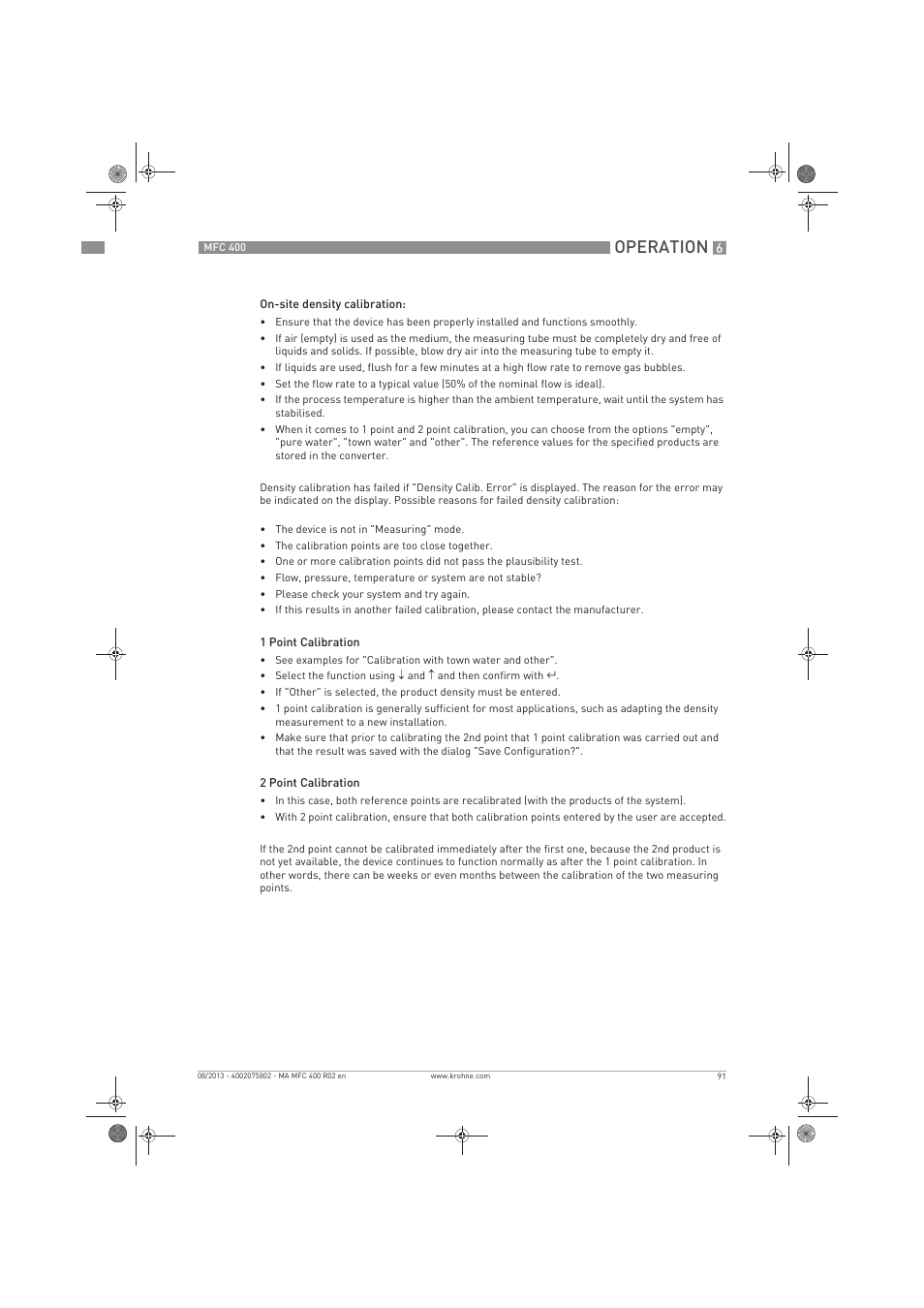 Operation | KROHNE MFC 400 EN User Manual | Page 91 / 144