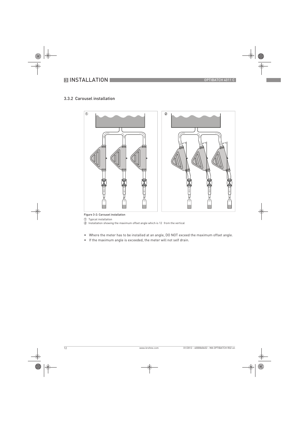 Installation | KROHNE OPTIBATCH 4011 C EN User Manual | Page 12 / 40