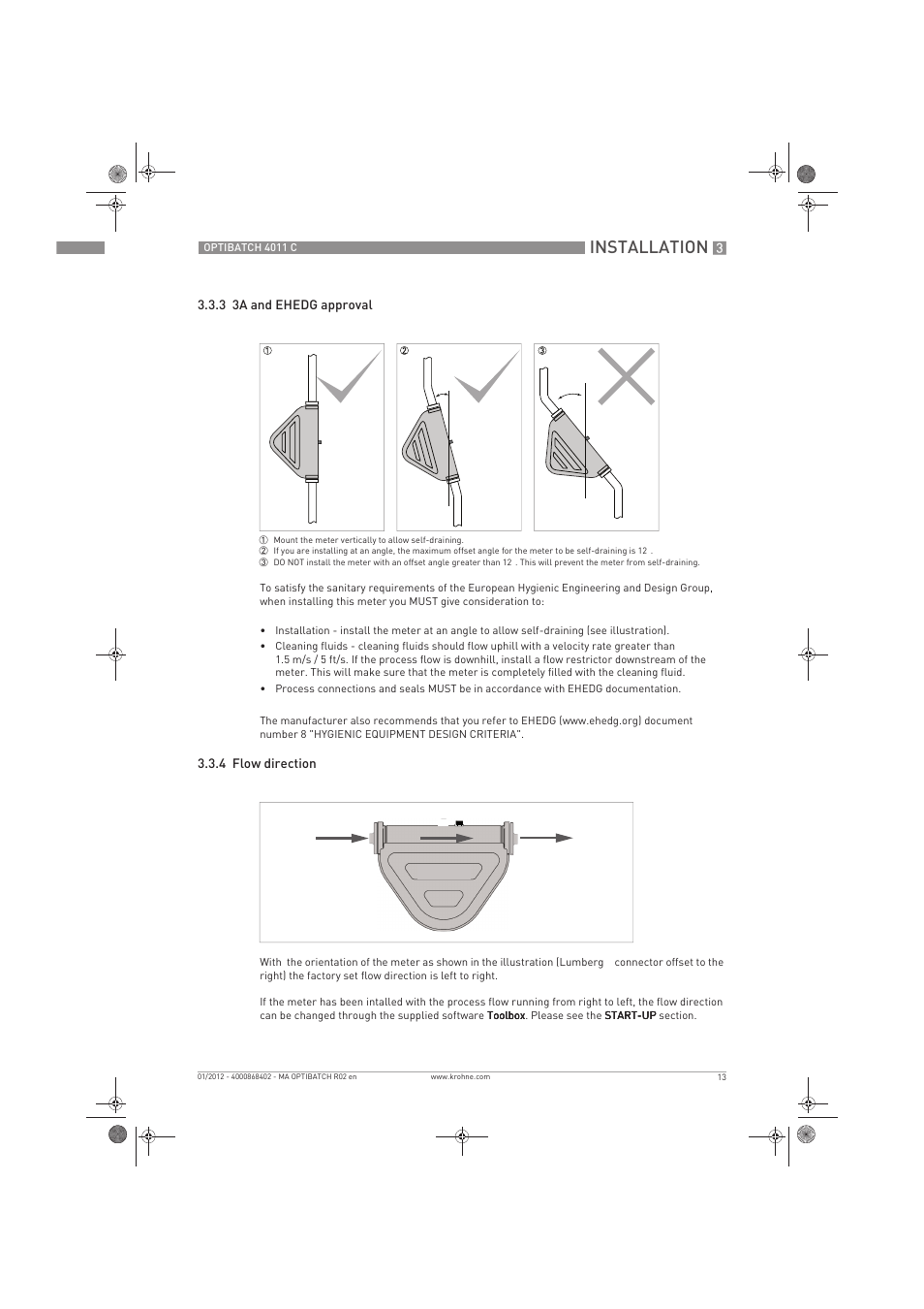 Installation | KROHNE OPTIBATCH 4011 C EN User Manual | Page 13 / 40