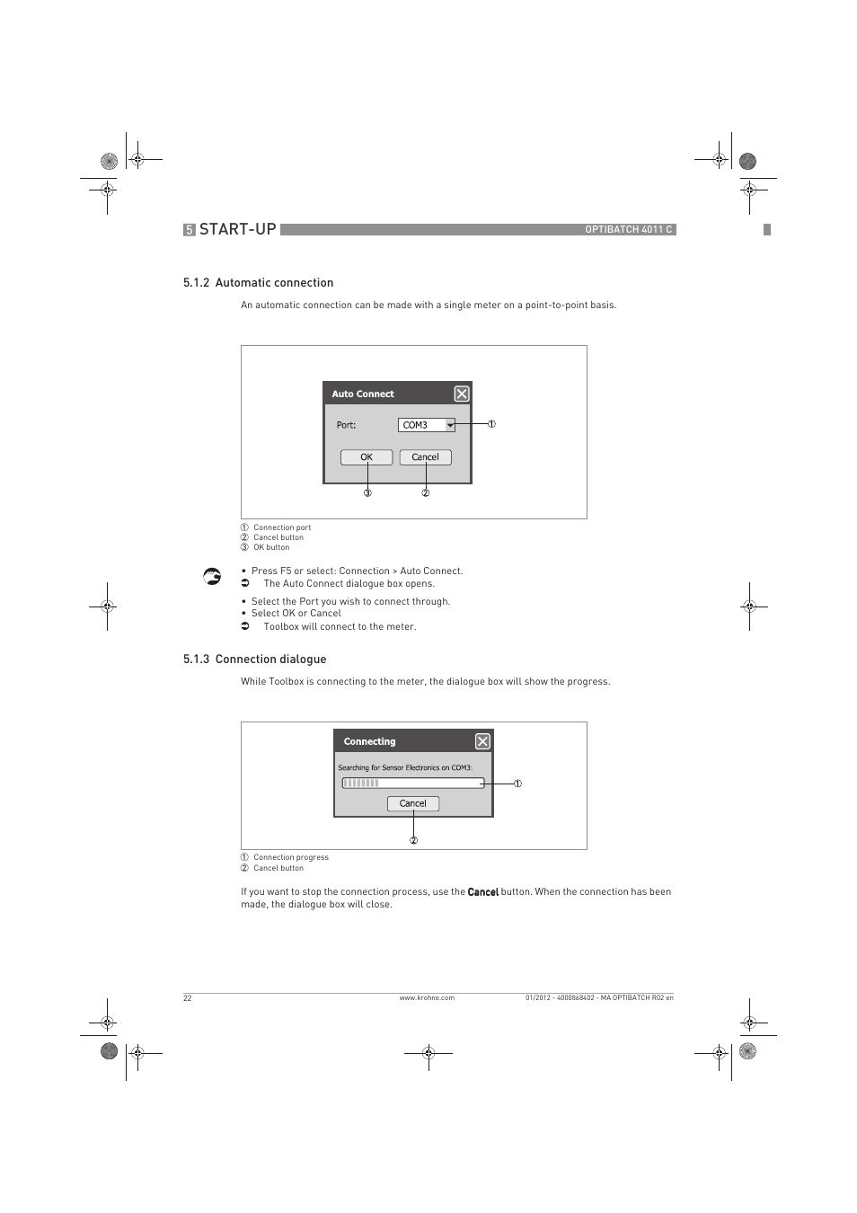 Start-up | KROHNE OPTIBATCH 4011 C EN User Manual | Page 22 / 40
