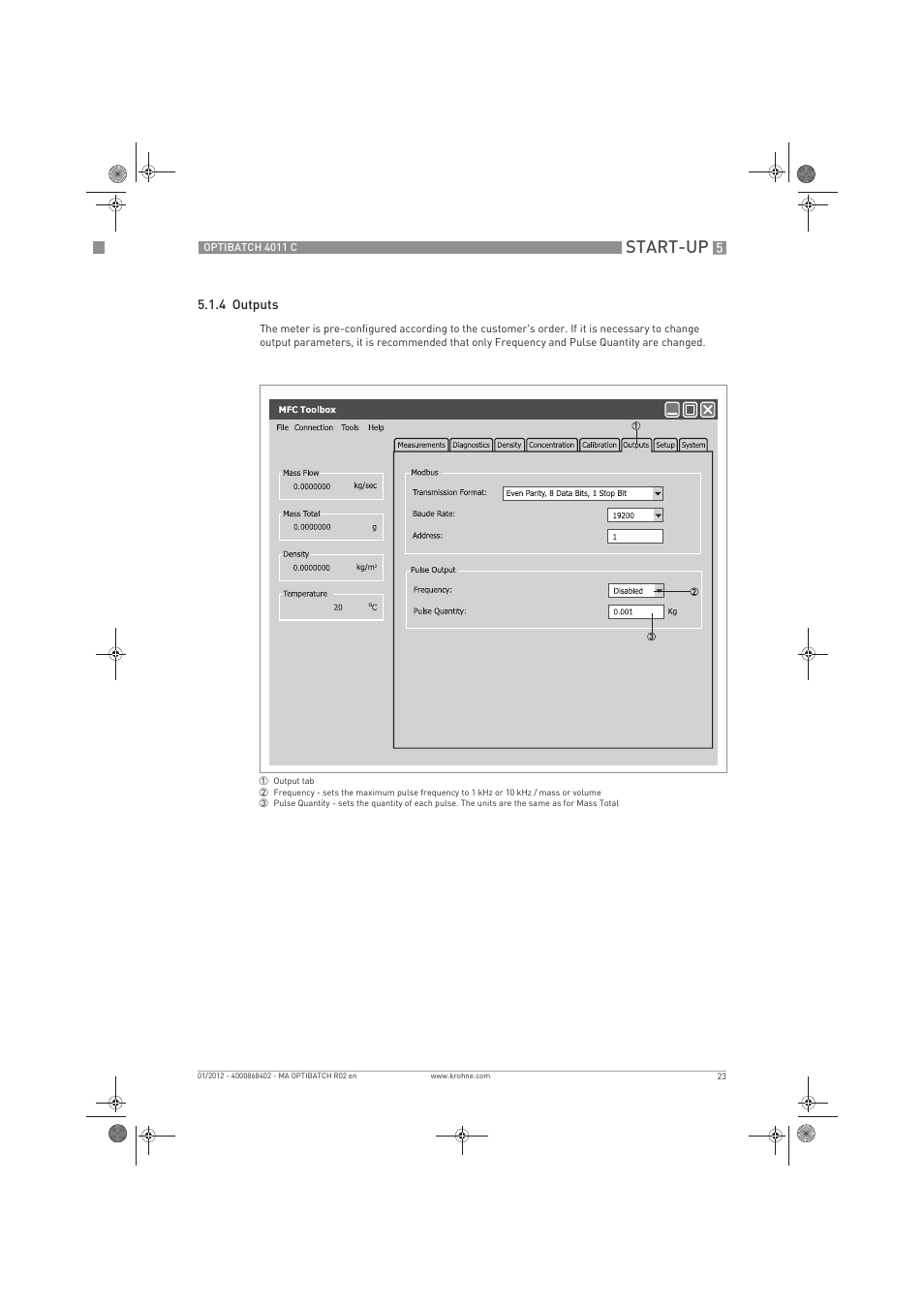 Start-up | KROHNE OPTIBATCH 4011 C EN User Manual | Page 23 / 40