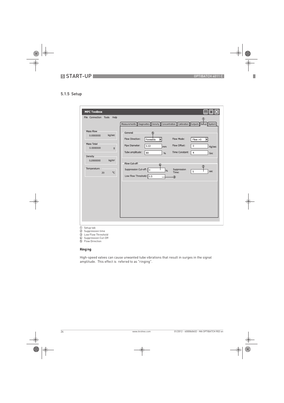 Start-up | KROHNE OPTIBATCH 4011 C EN User Manual | Page 24 / 40
