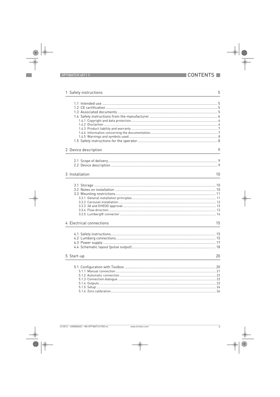 KROHNE OPTIBATCH 4011 C EN User Manual | Page 3 / 40