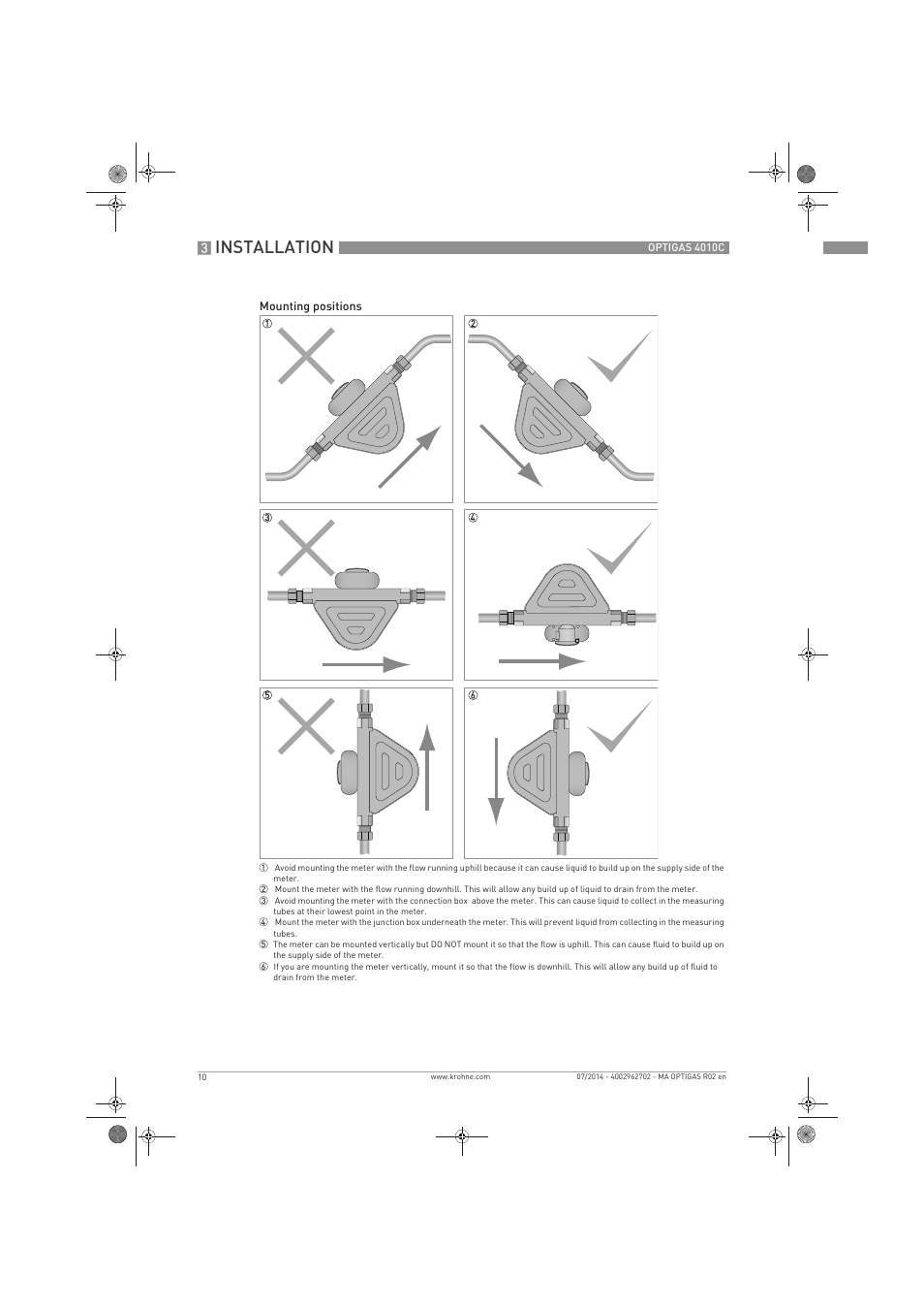 Installation | KROHNE OPTIGAS 4010 C EN User Manual | Page 10 / 24
