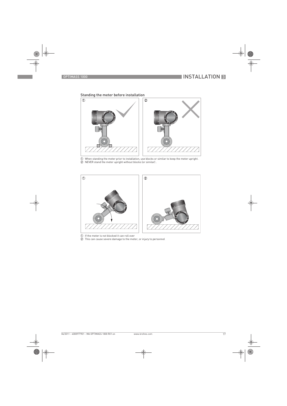 Installation | KROHNE OPTIMASS 1000 EN User Manual | Page 17 / 52
