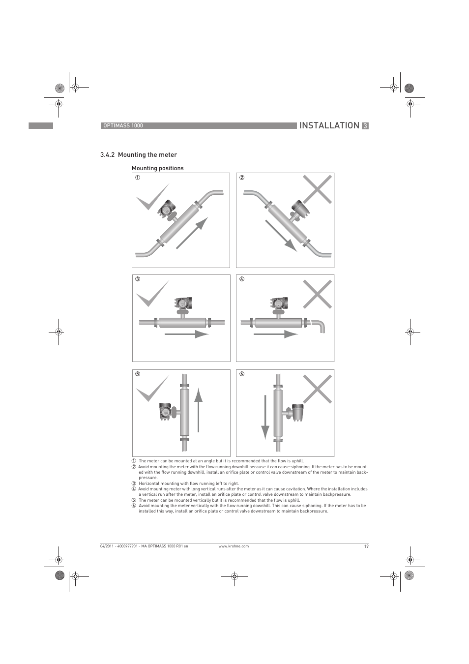 Installation | KROHNE OPTIMASS 1000 EN User Manual | Page 19 / 52