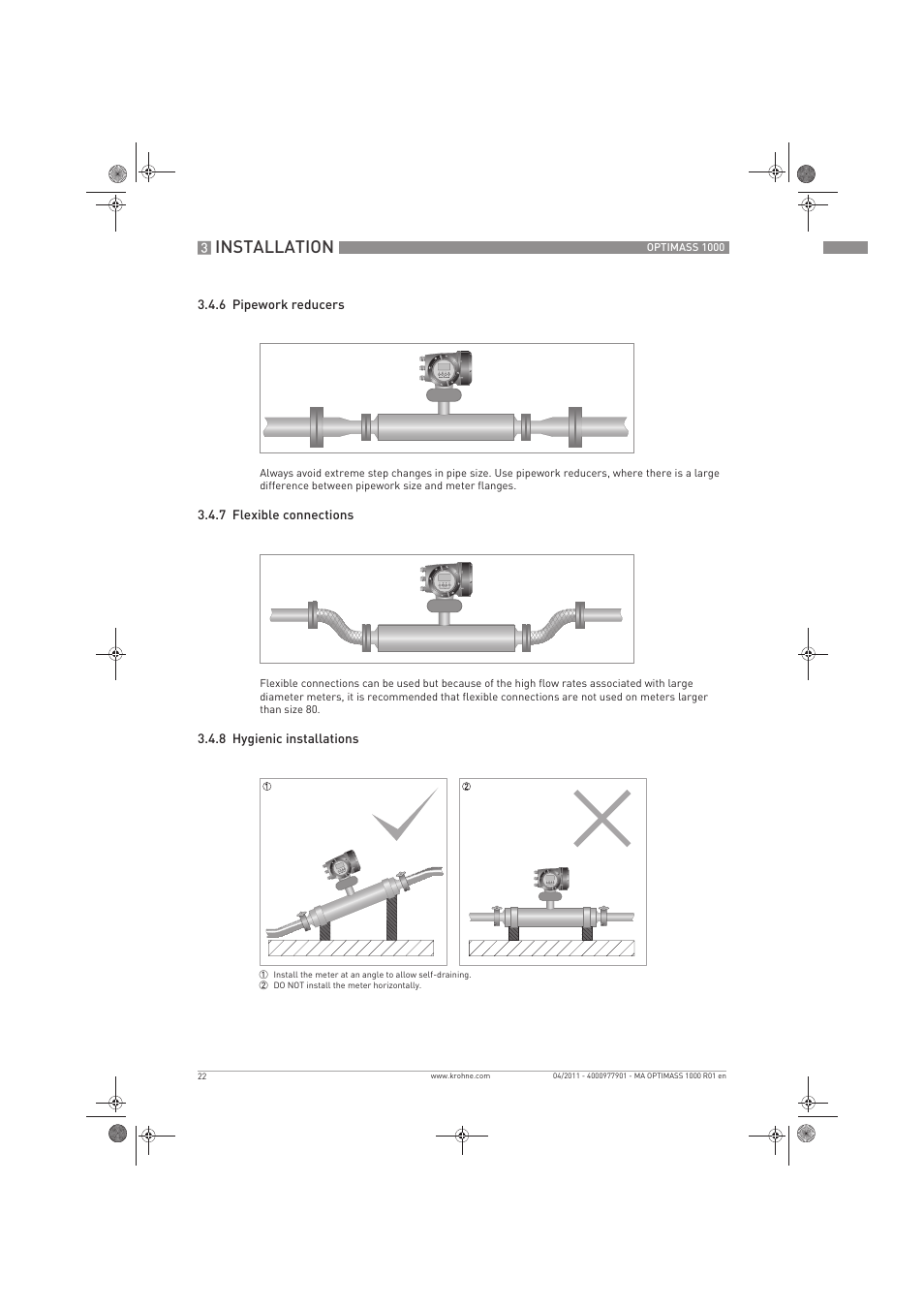 Installation | KROHNE OPTIMASS 1000 EN User Manual | Page 22 / 52