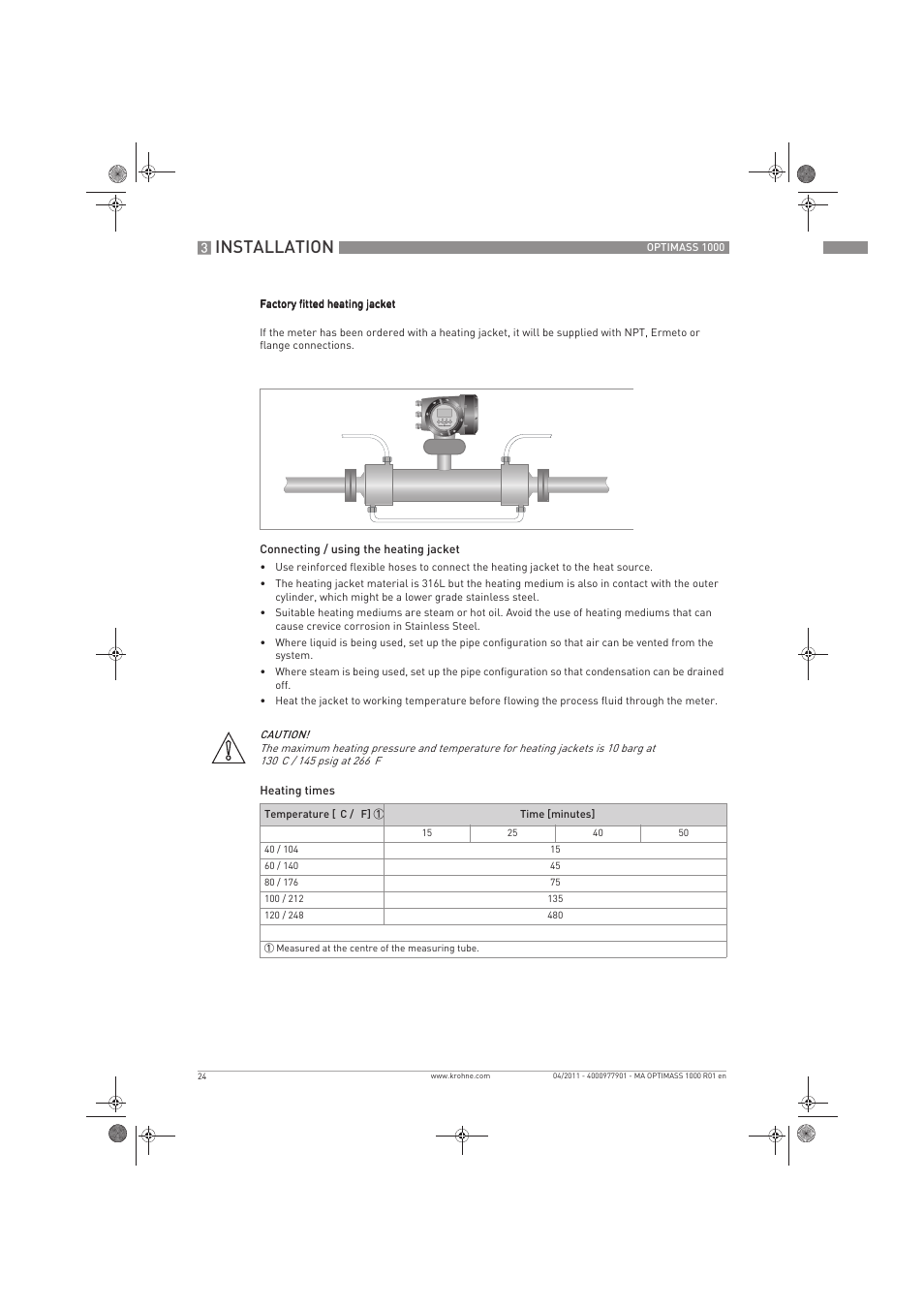 Installation | KROHNE OPTIMASS 1000 EN User Manual | Page 24 / 52