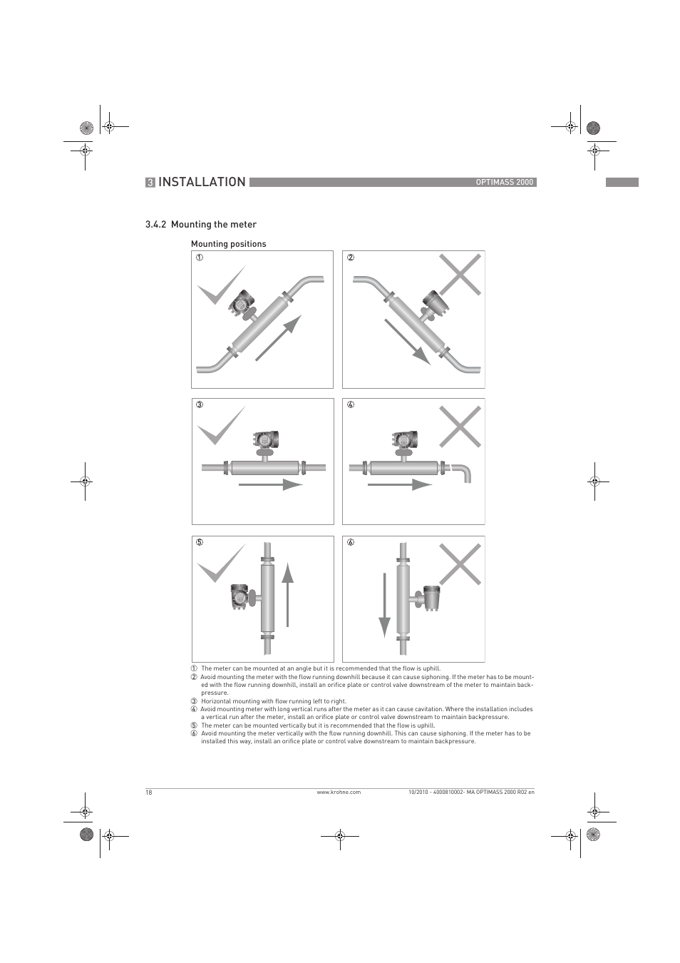 Installation | KROHNE OPTIMASS 2000 EN User Manual | Page 18 / 52