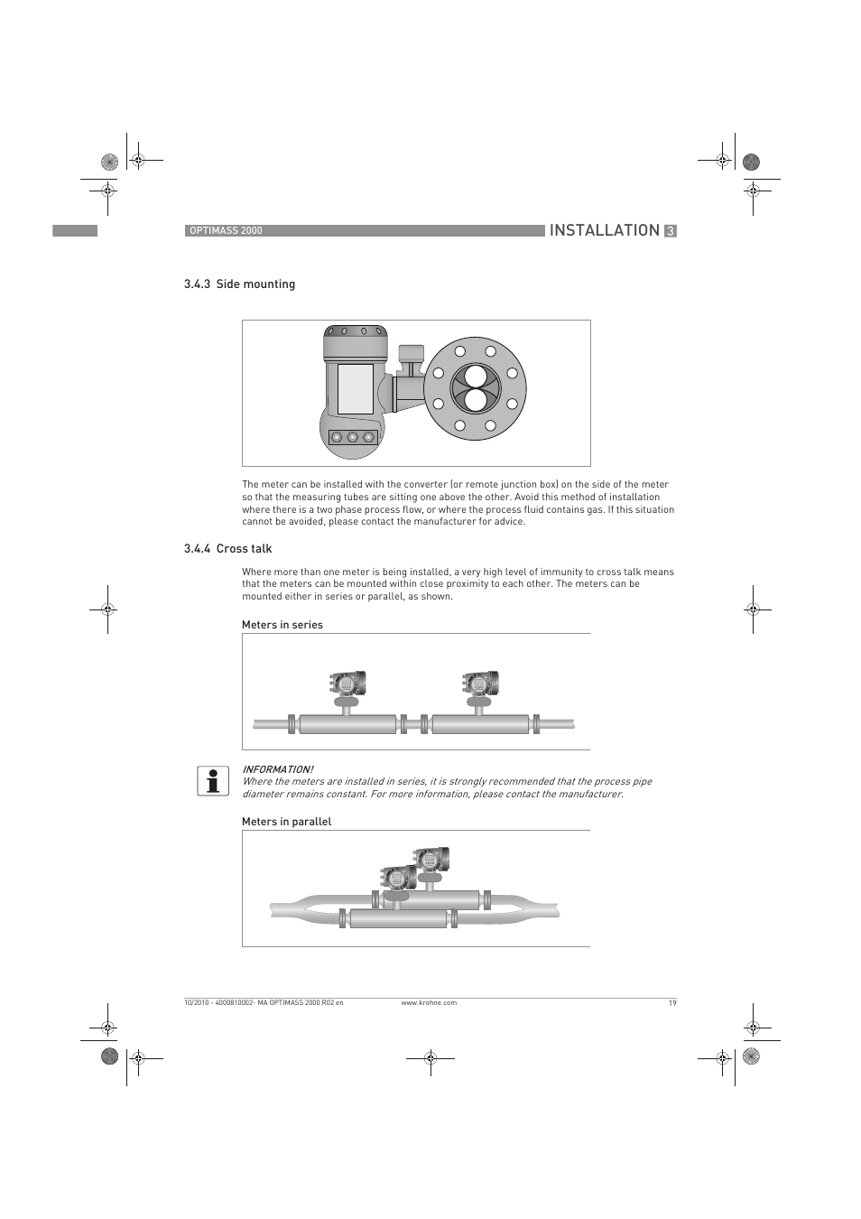 Installation | KROHNE OPTIMASS 2000 EN User Manual | Page 19 / 52