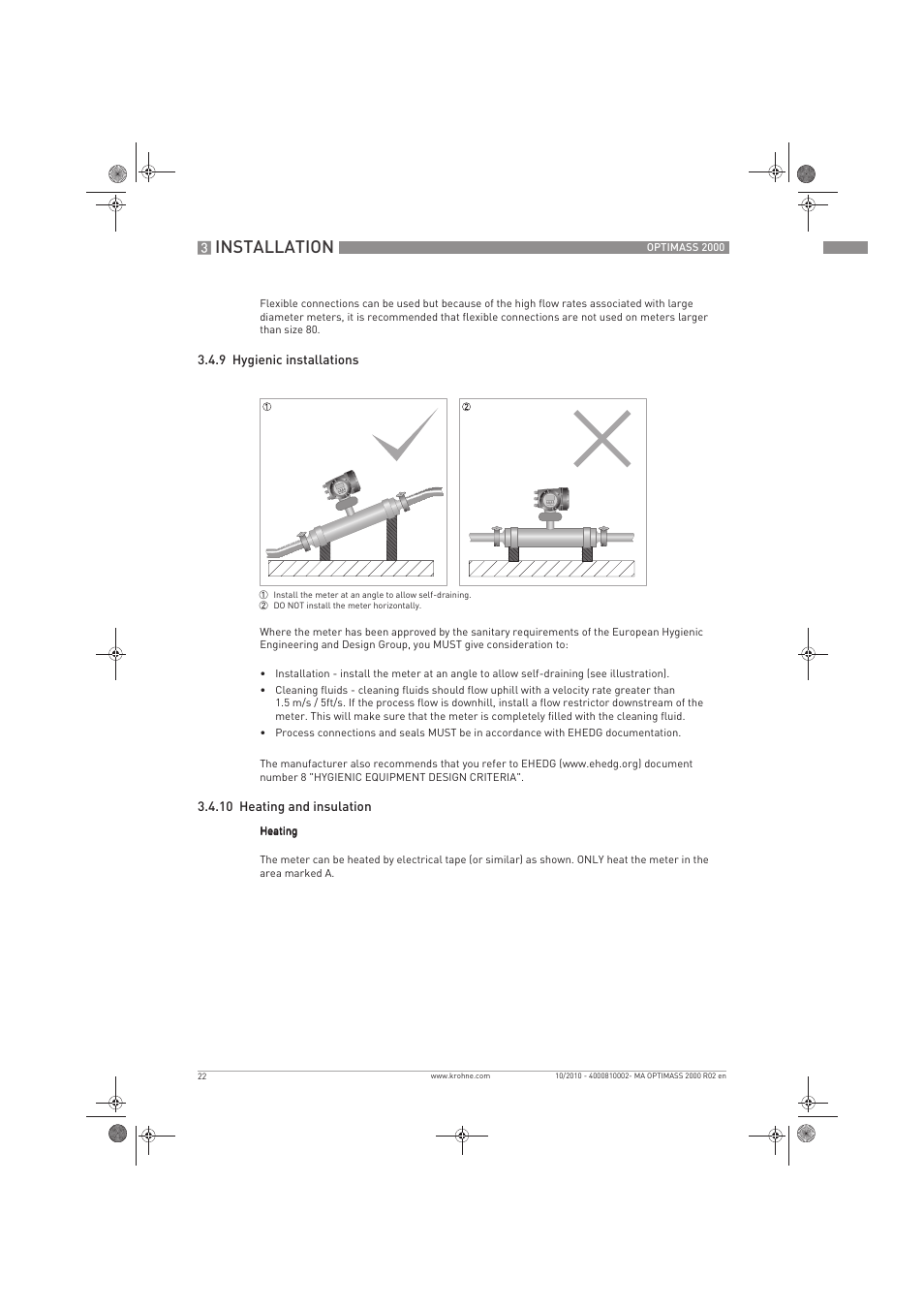 Installation | KROHNE OPTIMASS 2000 EN User Manual | Page 22 / 52